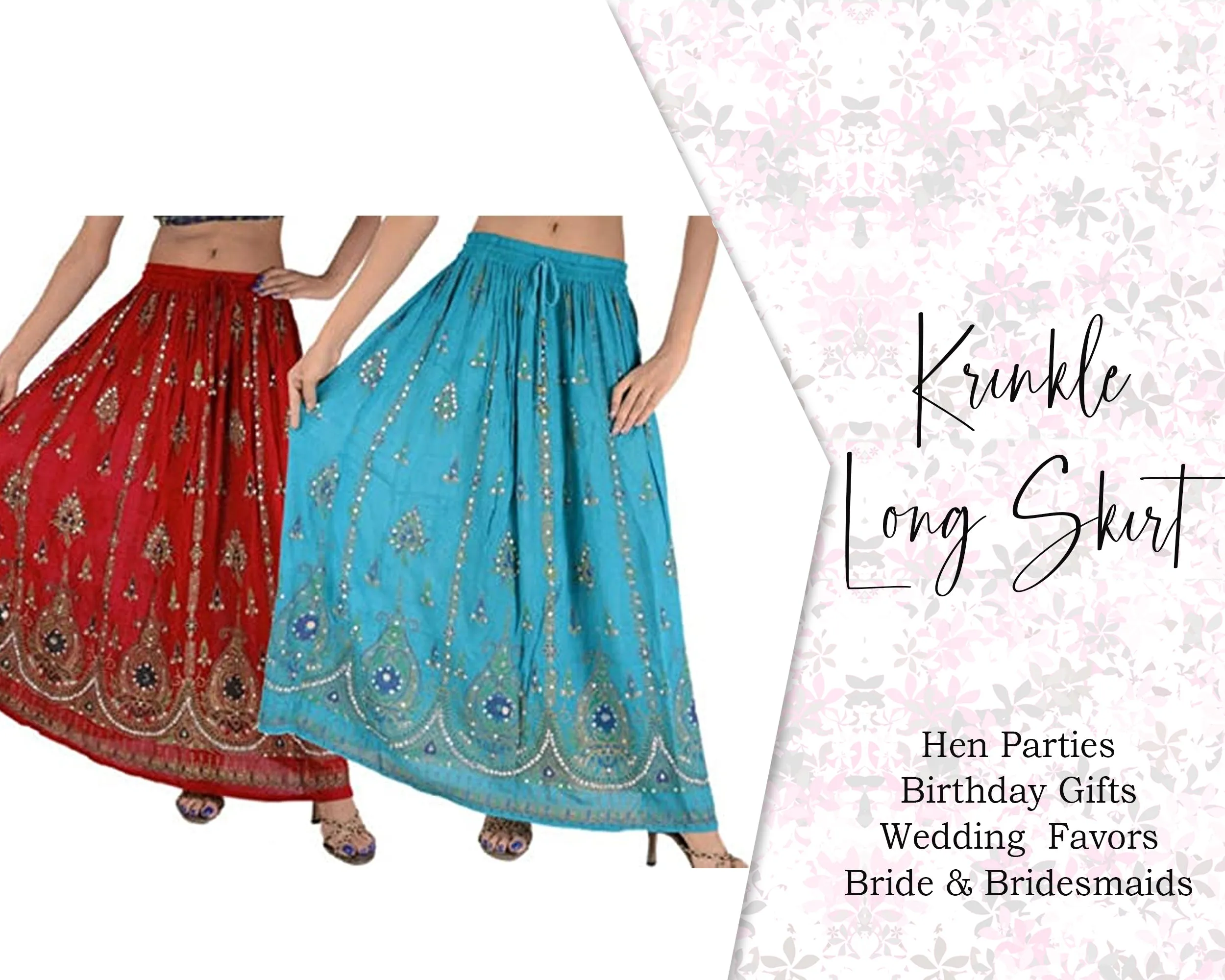 Gypsy retro Long Tie dye Multi color skirt Indian falda Rock, kjol boho , Indian Women Crinkle skirt ,Women Ethic Hippi Skirt
