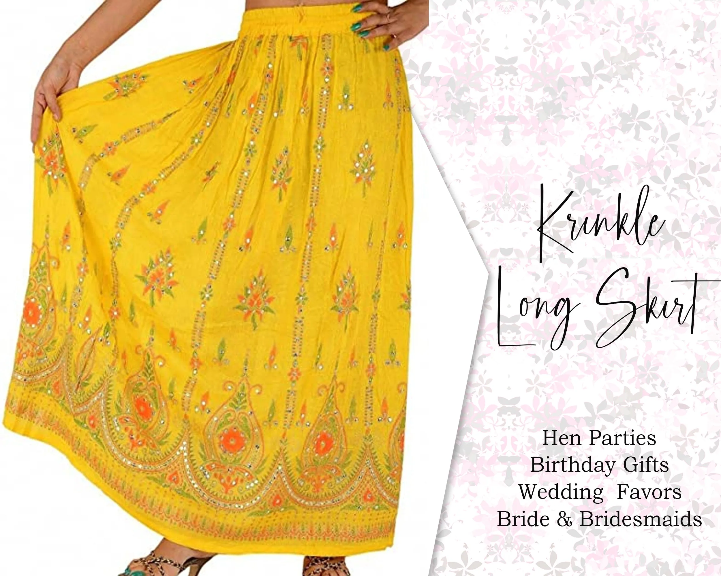 Gypsy retro Long Tie dye Multi color skirt Indian falda Rock, kjol boho , Indian Women Crinkle skirt ,Women Ethic Hippi Skirt