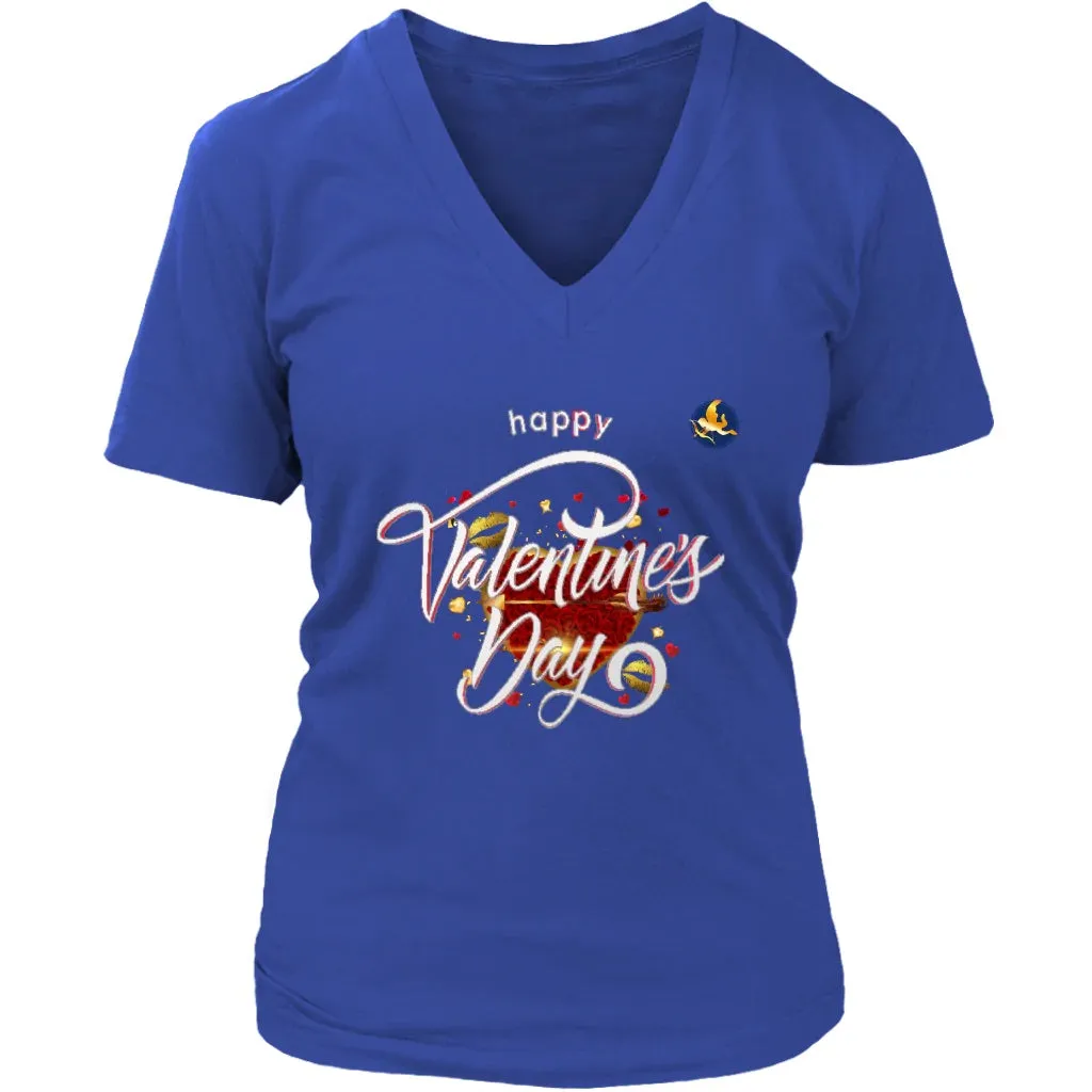 Happy Valentine's Day Shirt V-neck|Womens Valentines Shirts|Gift (8 Colors)