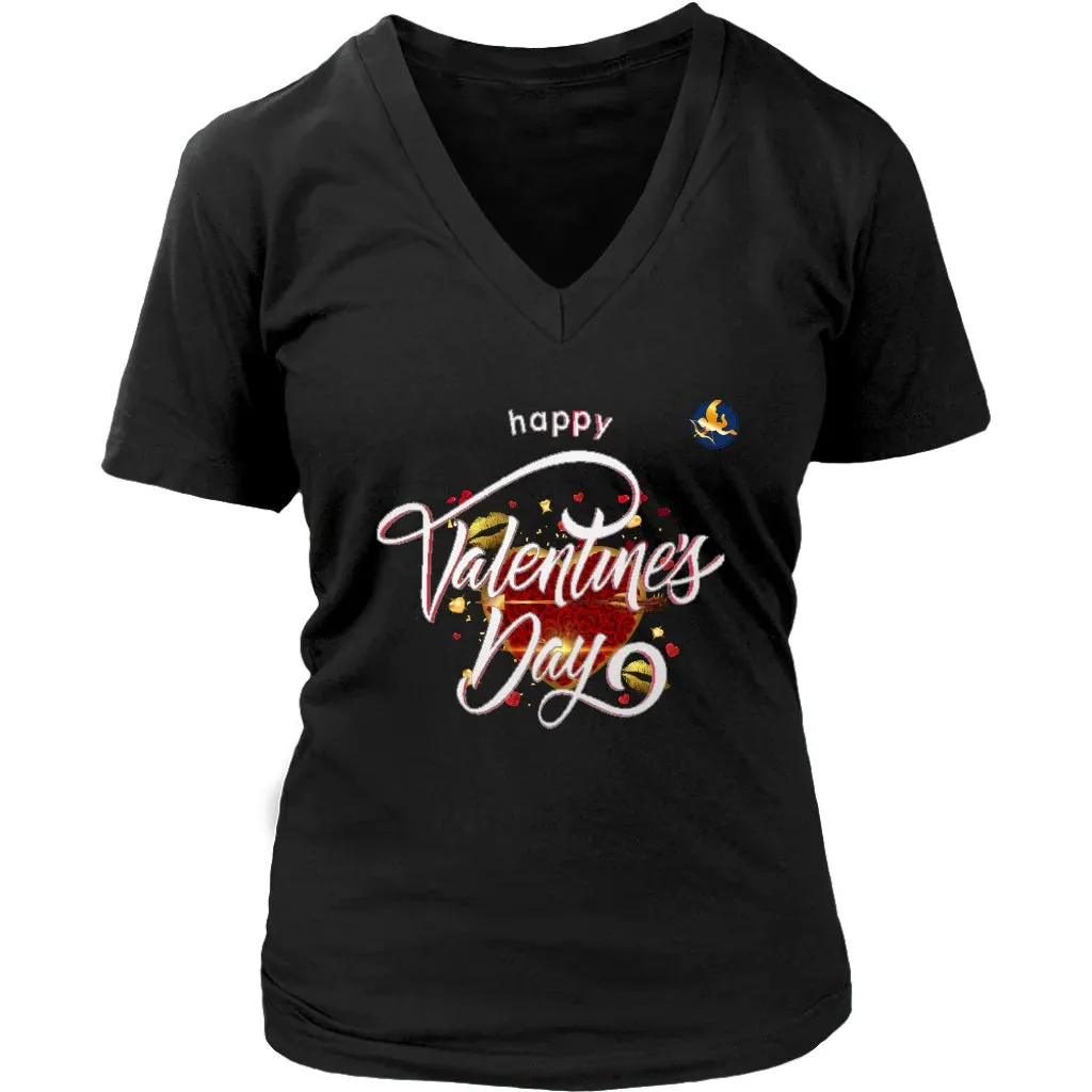 Happy Valentine's Day Shirt V-neck|Womens Valentines Shirts|Gift (8 Colors)