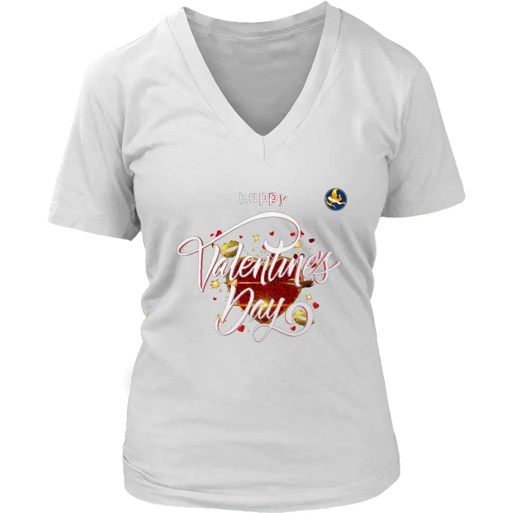 Happy Valentine's Day Shirt V-neck|Womens Valentines Shirts|Gift (8 Colors)
