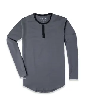 Henley Drop-Cut Accent Long Sleeve: LUX (FINAL SALE)