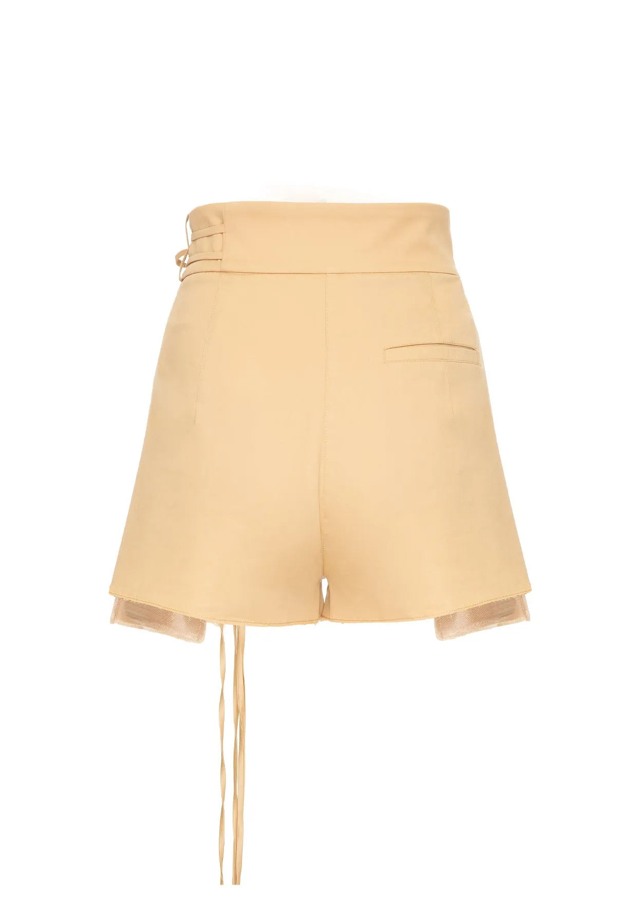 High-Rise Ribbon Cotton Shorts