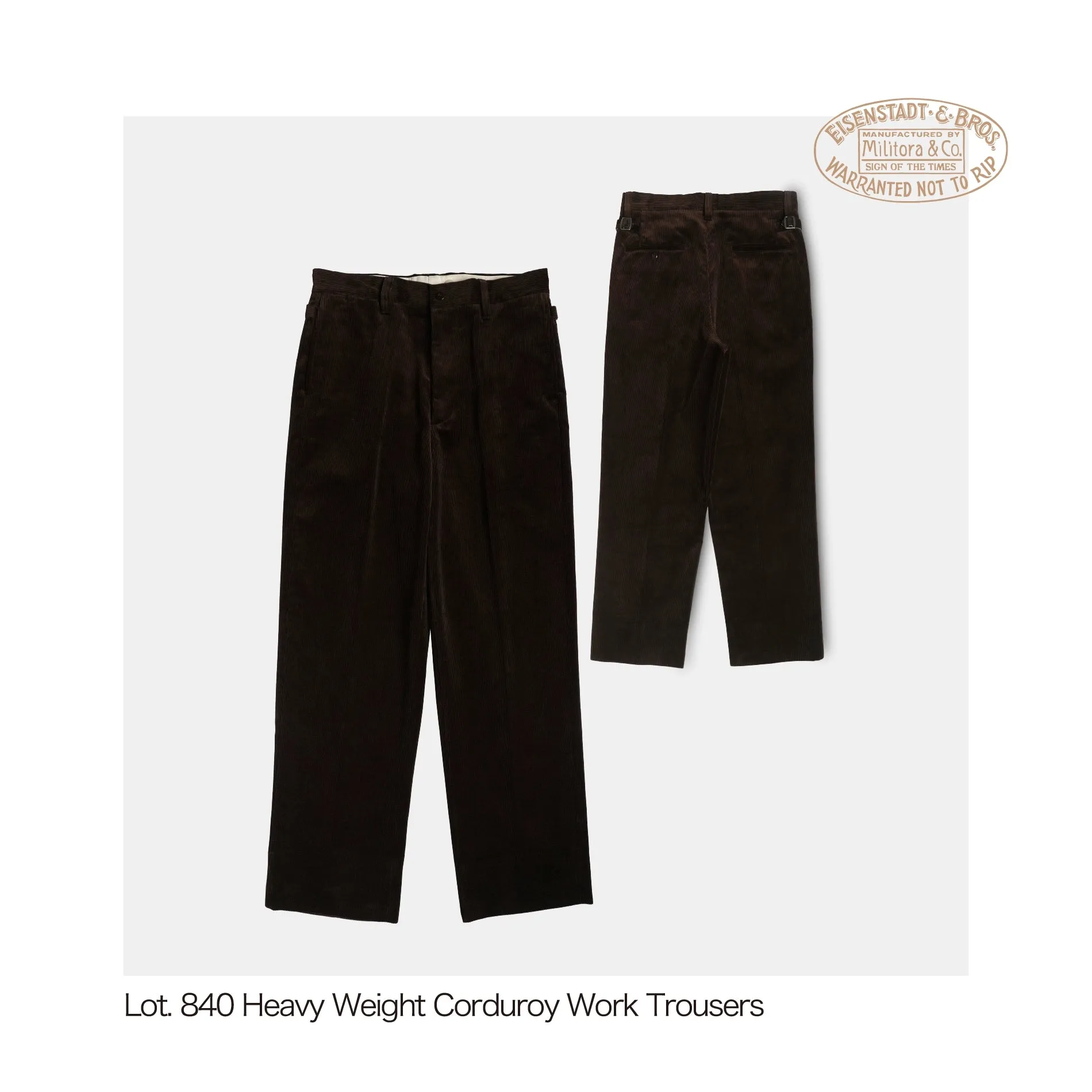 High Waist Heavyweight Corduroy Trousers