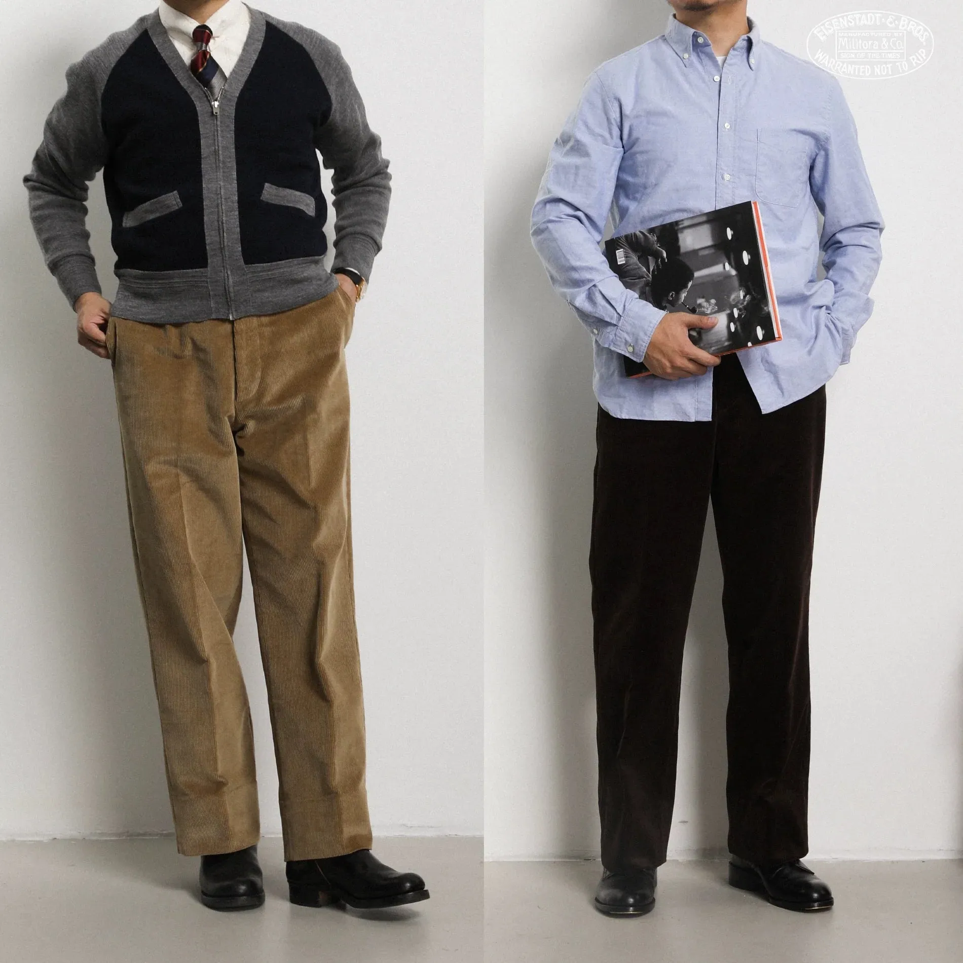 High Waist Heavyweight Corduroy Trousers