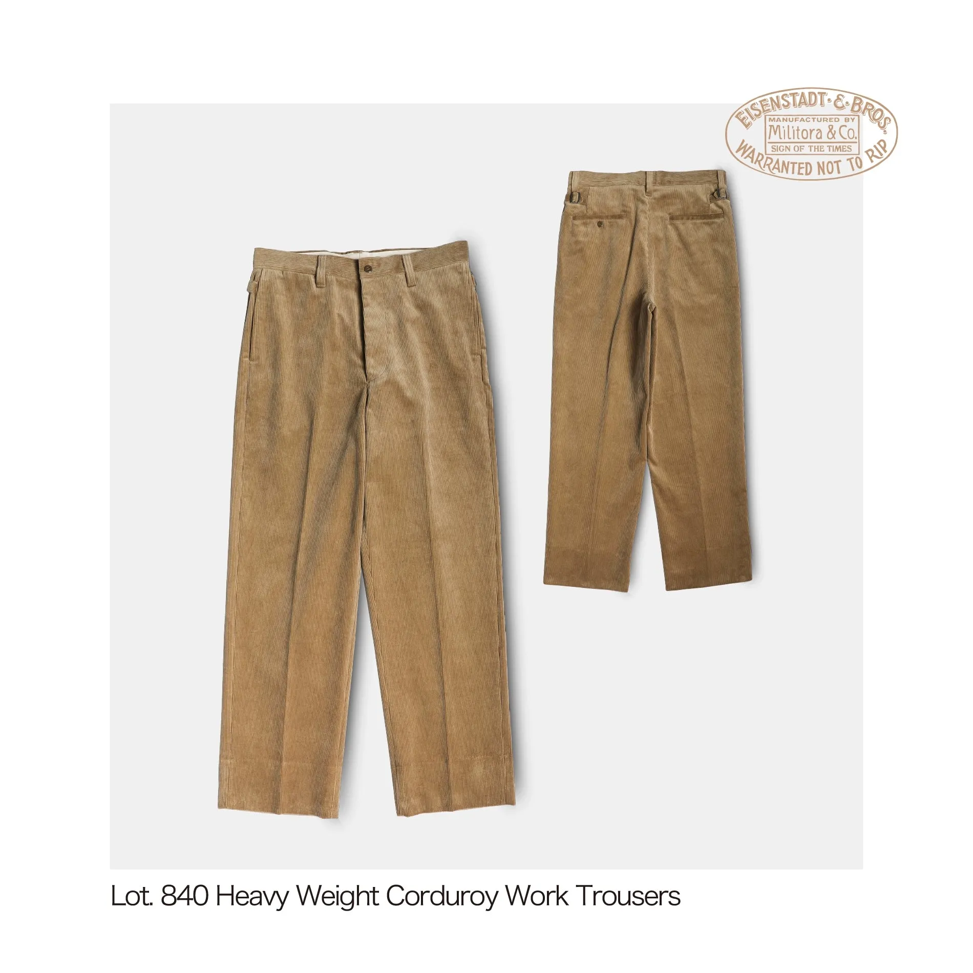 High Waist Heavyweight Corduroy Trousers