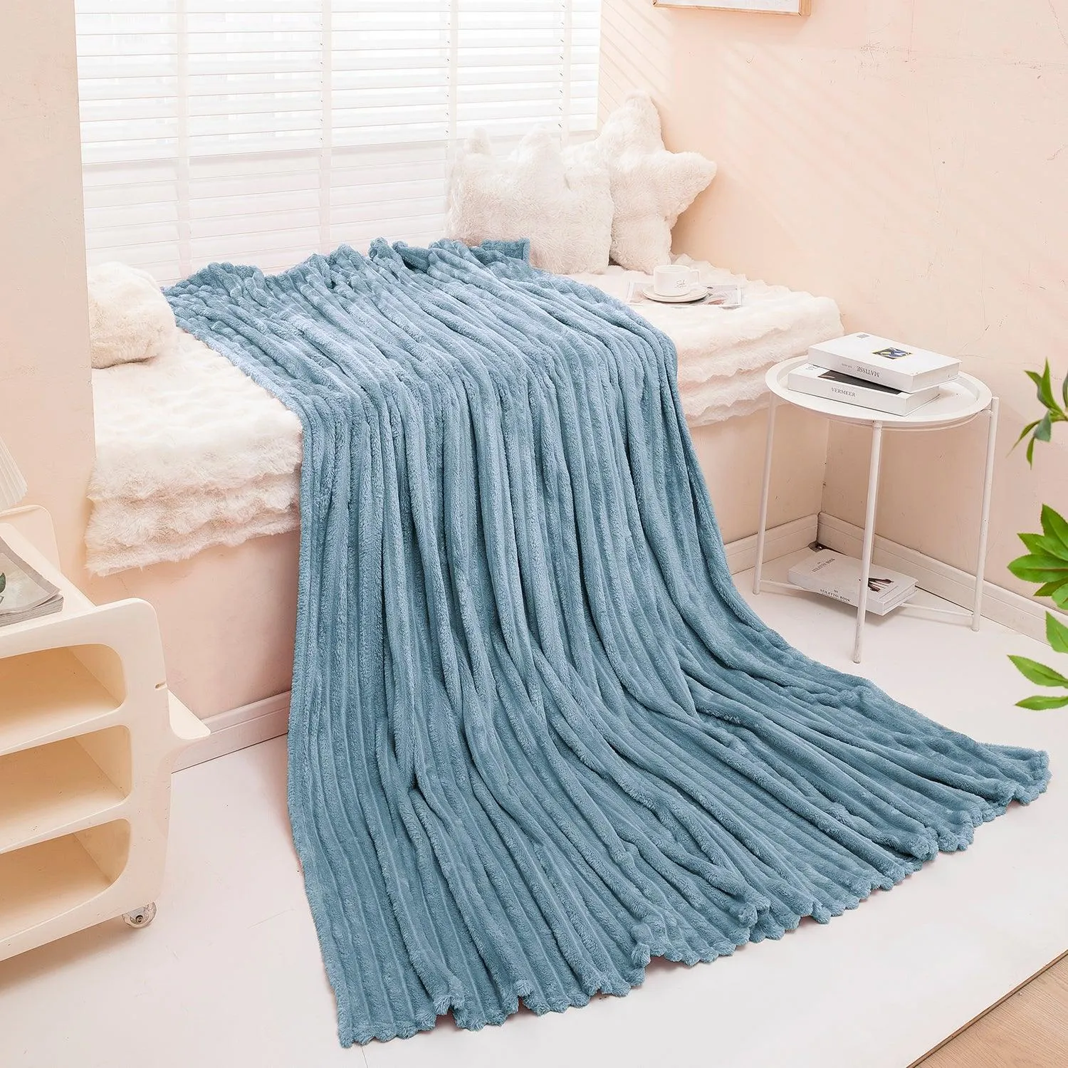 HOKIPO AC Blanket Double Bed Queen, 200x230 cm / 6.5x7.5 feet, Bluish Grey