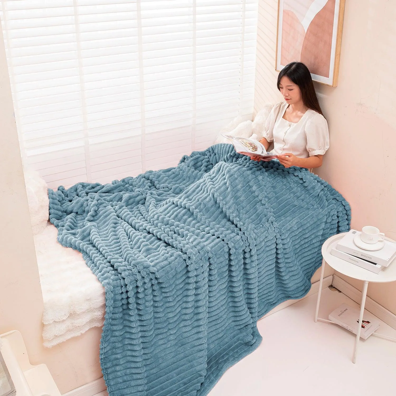 HOKIPO AC Blanket Double Bed Queen, 200x230 cm / 6.5x7.5 feet, Bluish Grey