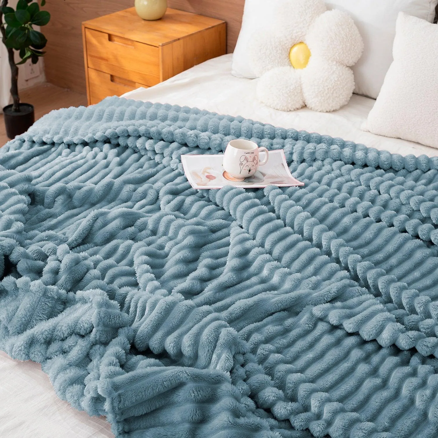 HOKIPO AC Blanket Double Bed Queen, 200x230 cm / 6.5x7.5 feet, Bluish Grey