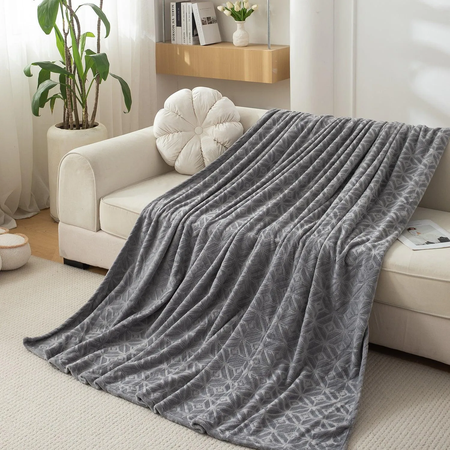 HOKIPO AC Blanket Double Bed Queen, 200x230 cm / 6.5x7.5 feet, Grey