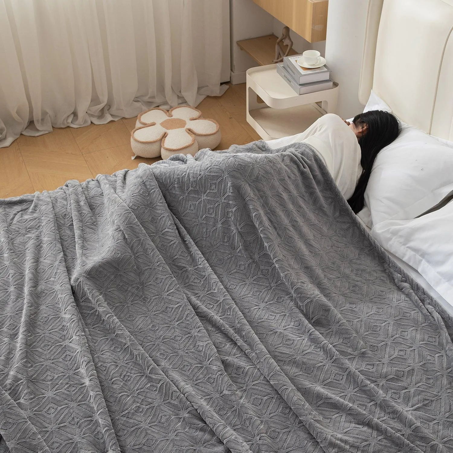 HOKIPO AC Blanket Double Bed Queen, 200x230 cm / 6.5x7.5 feet, Grey