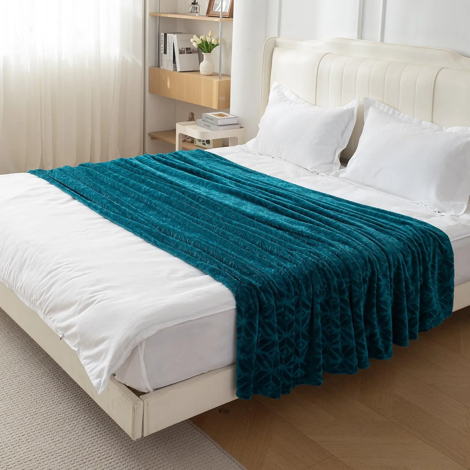 HOKIPO AC Blanket Double Bed Queen, 200x230 cm / 6.5x7.5 feet, Teal