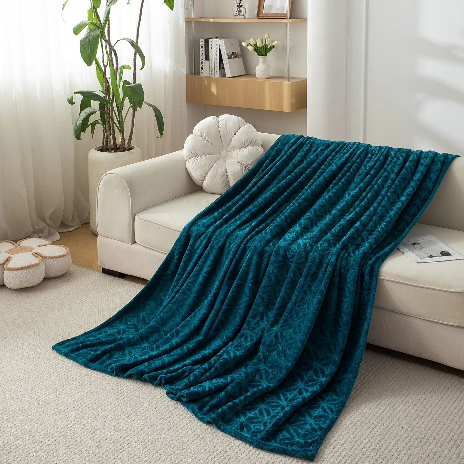 HOKIPO AC Blanket Double Bed Queen, 200x230 cm / 6.5x7.5 feet, Teal