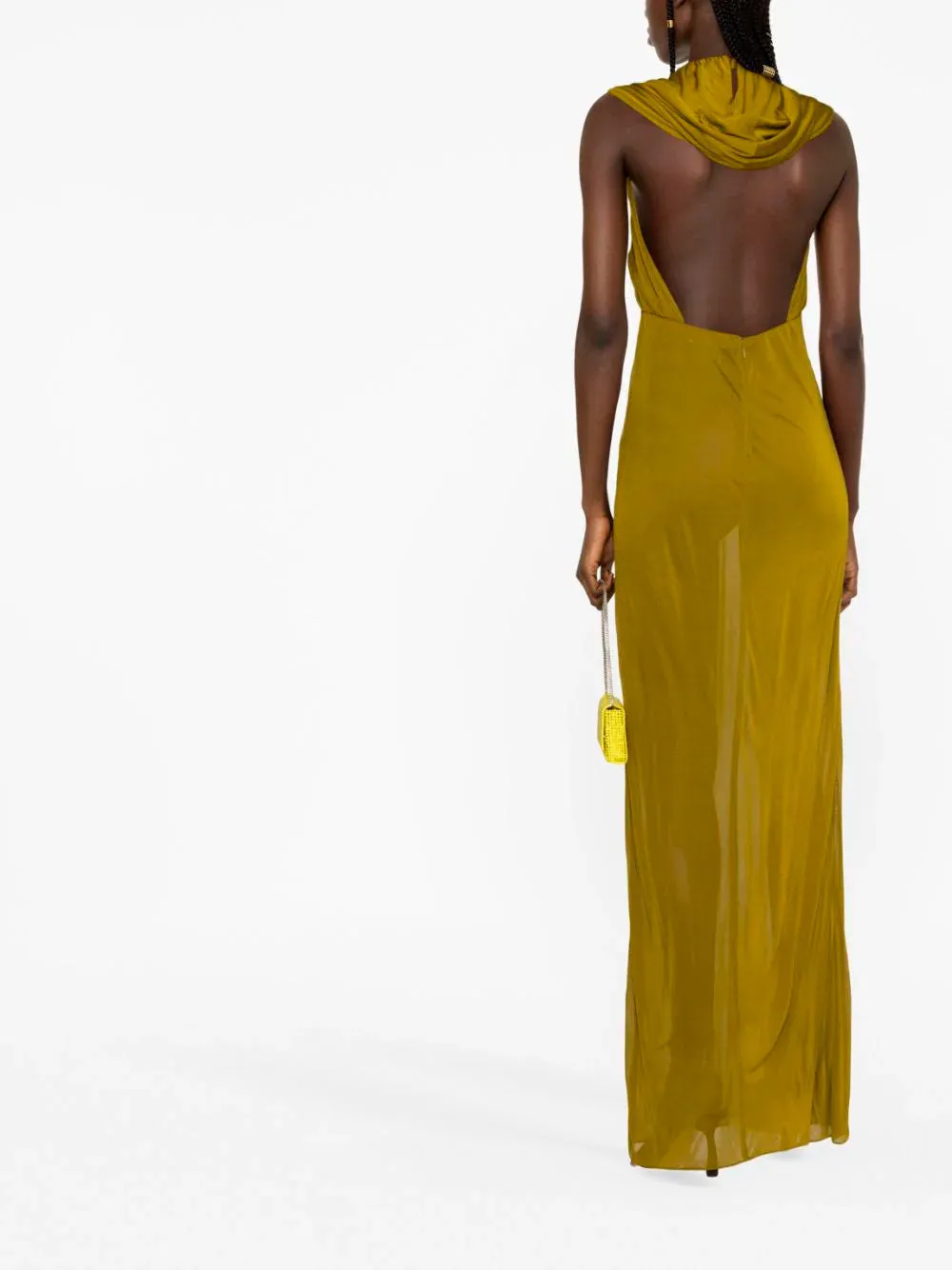 Hooded cut-out maxi dress
