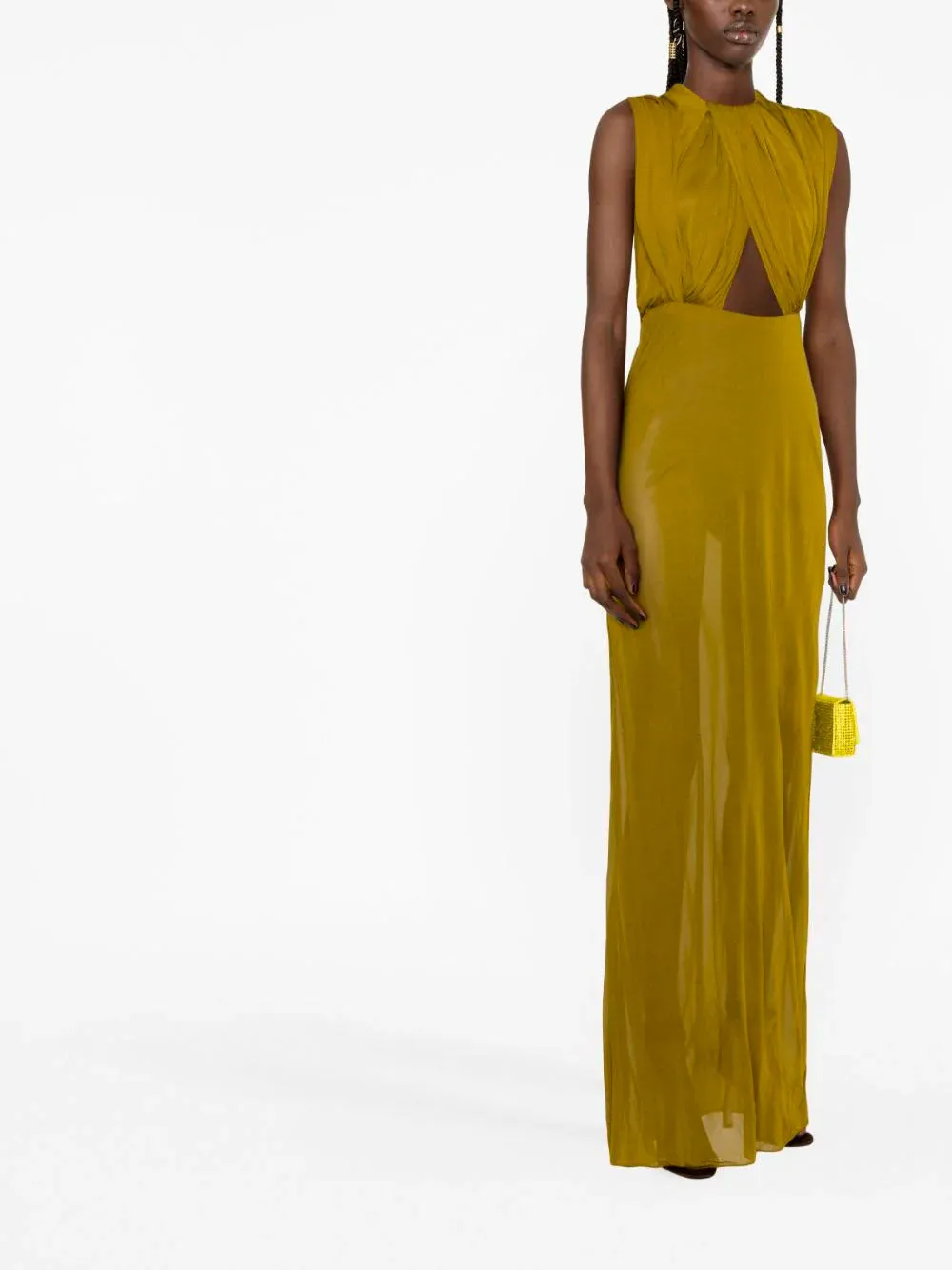 Hooded cut-out maxi dress