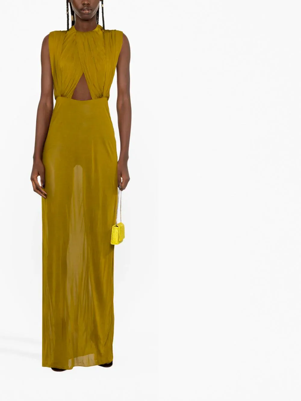 Hooded cut-out maxi dress