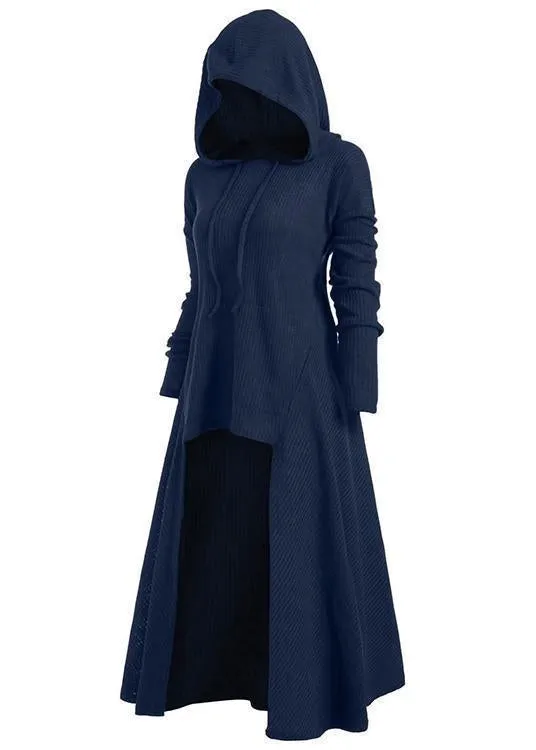 Hooded Pocket High Low Drop Shoulder Longline Sweater