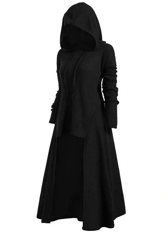 Hooded Pocket High Low Drop Shoulder Longline Sweater