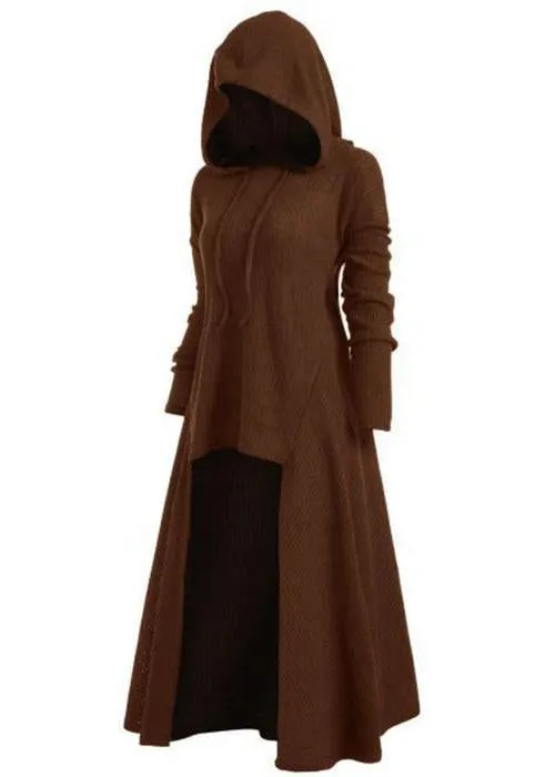 Hooded Pocket High Low Drop Shoulder Longline Sweater