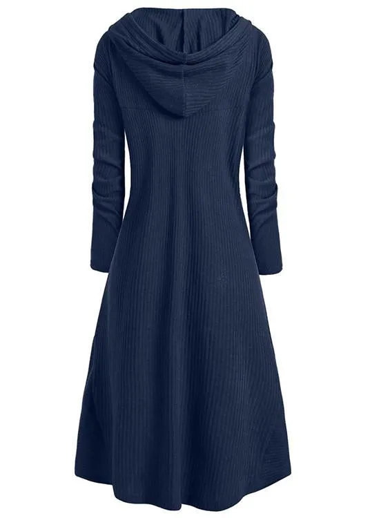 Hooded Pocket High Low Drop Shoulder Longline Sweater