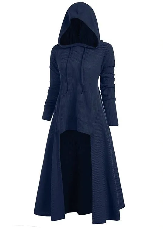 Hooded Pocket High Low Drop Shoulder Longline Sweater