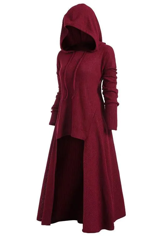 Hooded Pocket High Low Drop Shoulder Longline Sweater