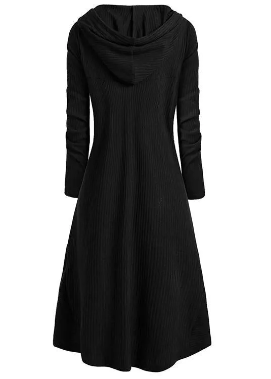 Hooded Pocket High Low Drop Shoulder Longline Sweater