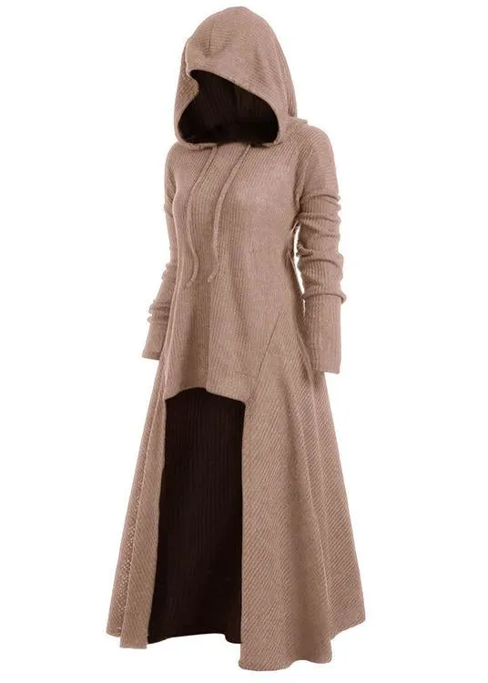 Hooded Pocket High Low Drop Shoulder Longline Sweater