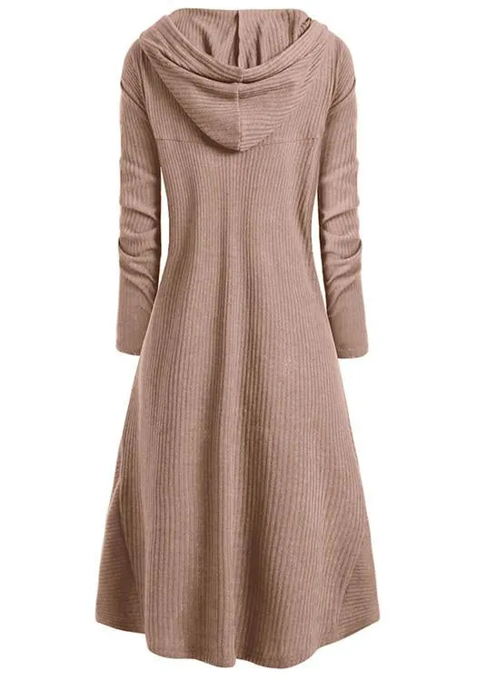 Hooded Pocket High Low Drop Shoulder Longline Sweater