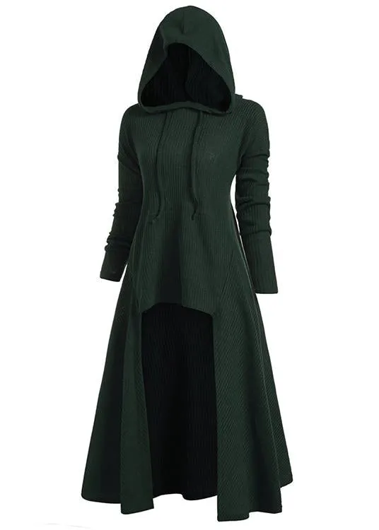 Hooded Pocket High Low Drop Shoulder Longline Sweater