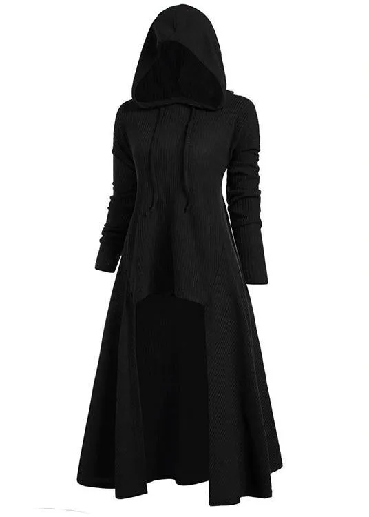 Hooded Pocket High Low Drop Shoulder Longline Sweater