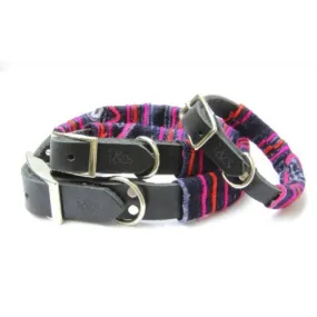 Ike & Stella Dog Collar - Fuschia / Indigo