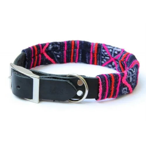Ike & Stella Dog Collar - Fuschia / Indigo