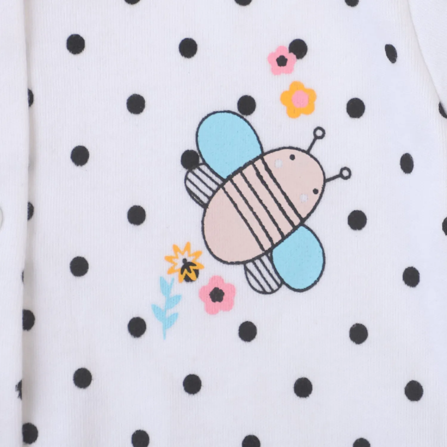 Infant Girls Knitted Romper Bee Flower - White
