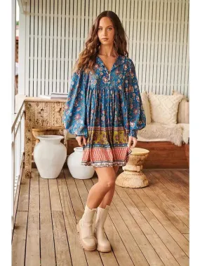 JAASE Salena Print Scarlett Mini Dress - Teal