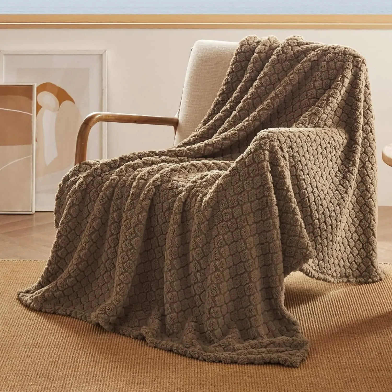 Jacquard Shaggy Sherpa Fleece Blanket