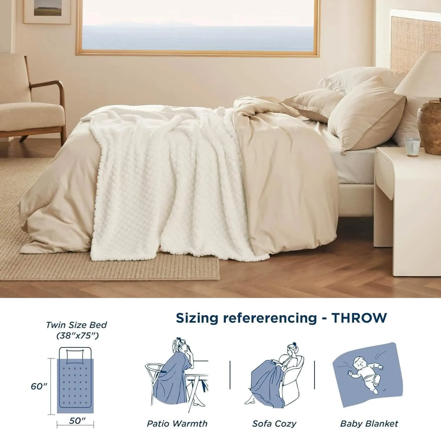 Jacquard Shaggy Sherpa Fleece Blanket