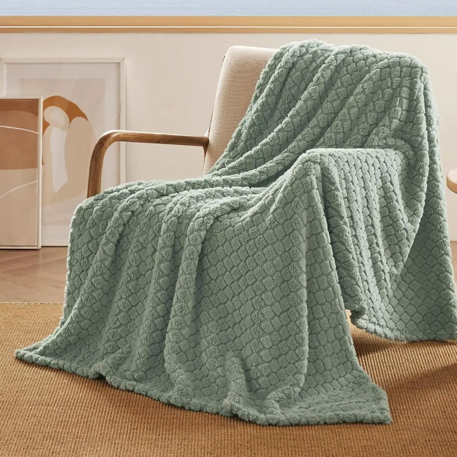 Jacquard Shaggy Sherpa Fleece Blanket