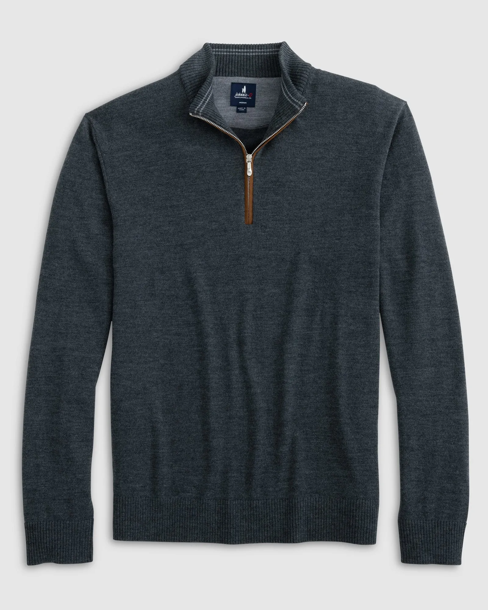 Johnnie-O Raynor Merino 1/4 Zip Sweater Smoke