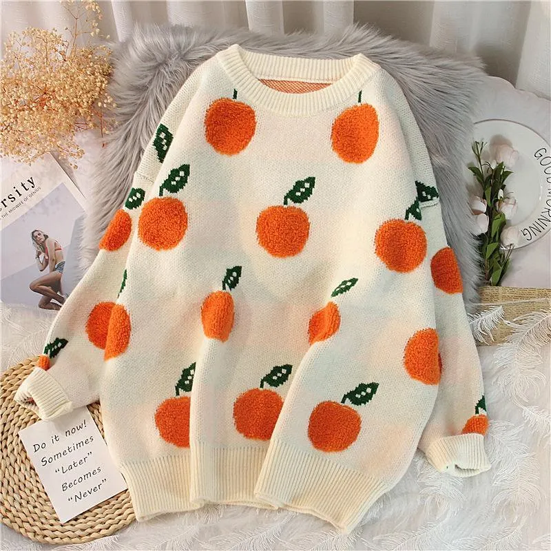 Kawaii Pullover Knit Cherry Sweater - Embrace Sweetness and Style 🍒👚