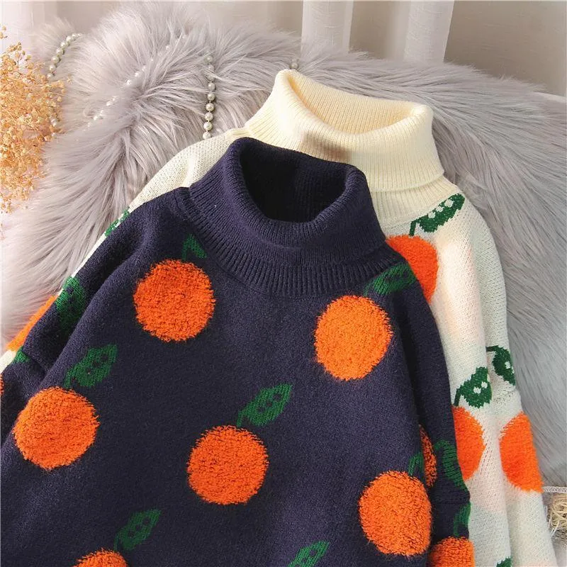 Kawaii Pullover Knit Cherry Sweater - Embrace Sweetness and Style 🍒👚