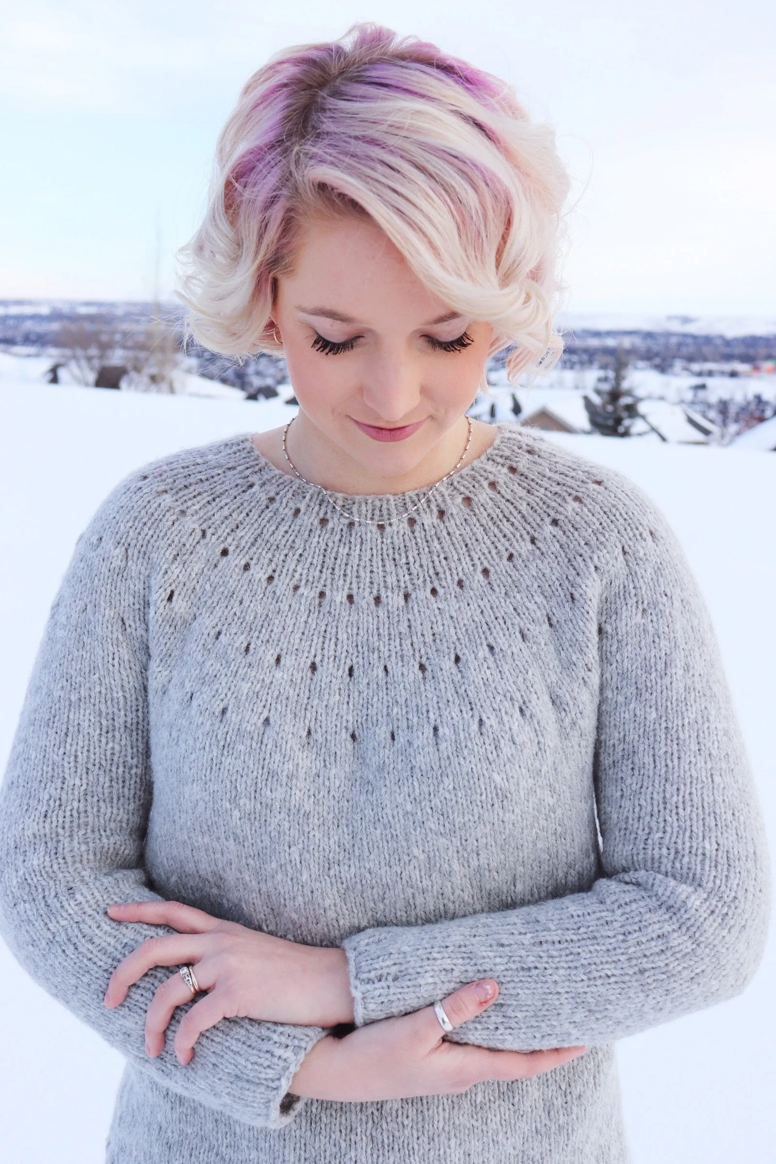 Knit Kit - Easy Eyelet Yoke Sweater