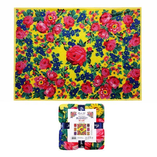 Kokum Floral Art Silk Touch Fleece - 60x80