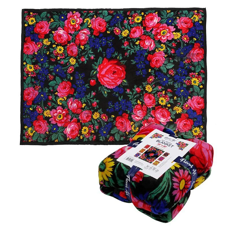 Kokum Floral Art Silk Touch Fleece - 60x80