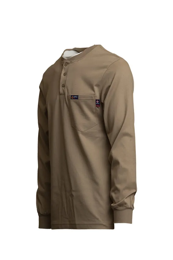 Lapco FR 7oz. Khaki Henley FRT-HJE KHA