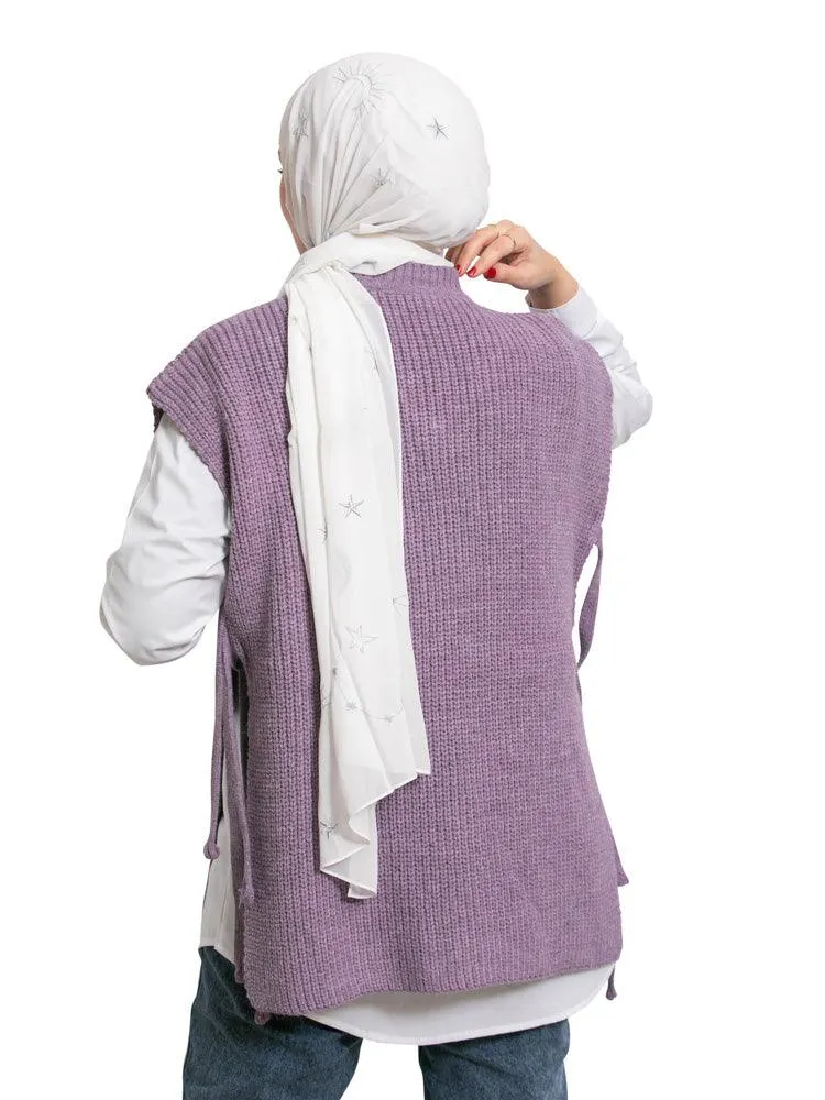 lavender Cut Pelt Pullover One Size