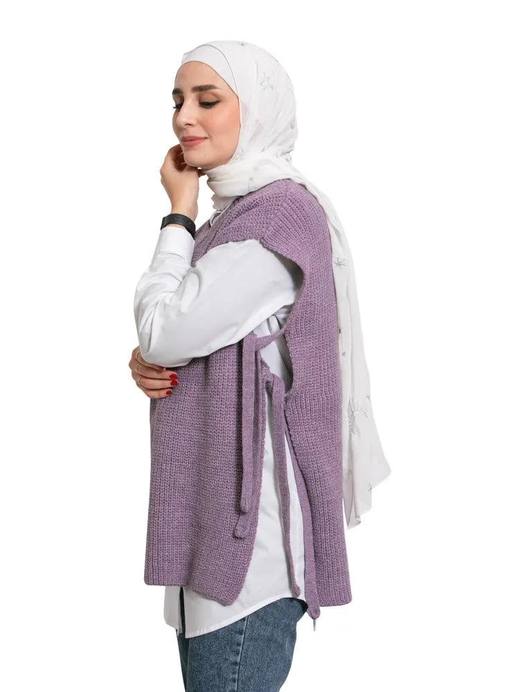 lavender Cut Pelt Pullover One Size