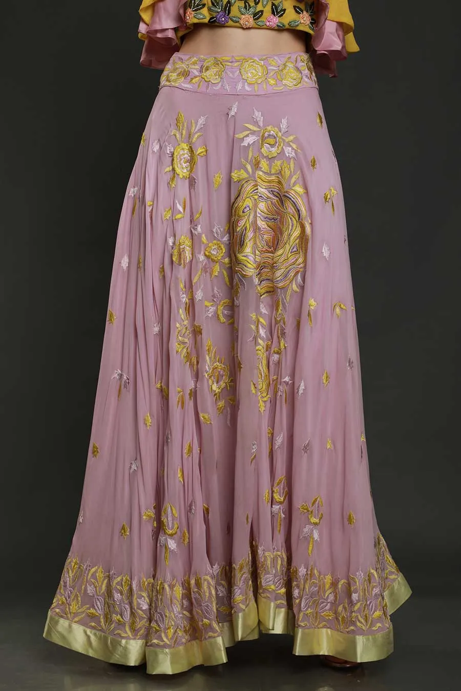 Lavender Layered Blouse & Skirt Set