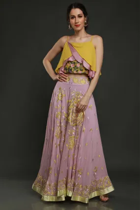 Lavender Layered Blouse & Skirt Set