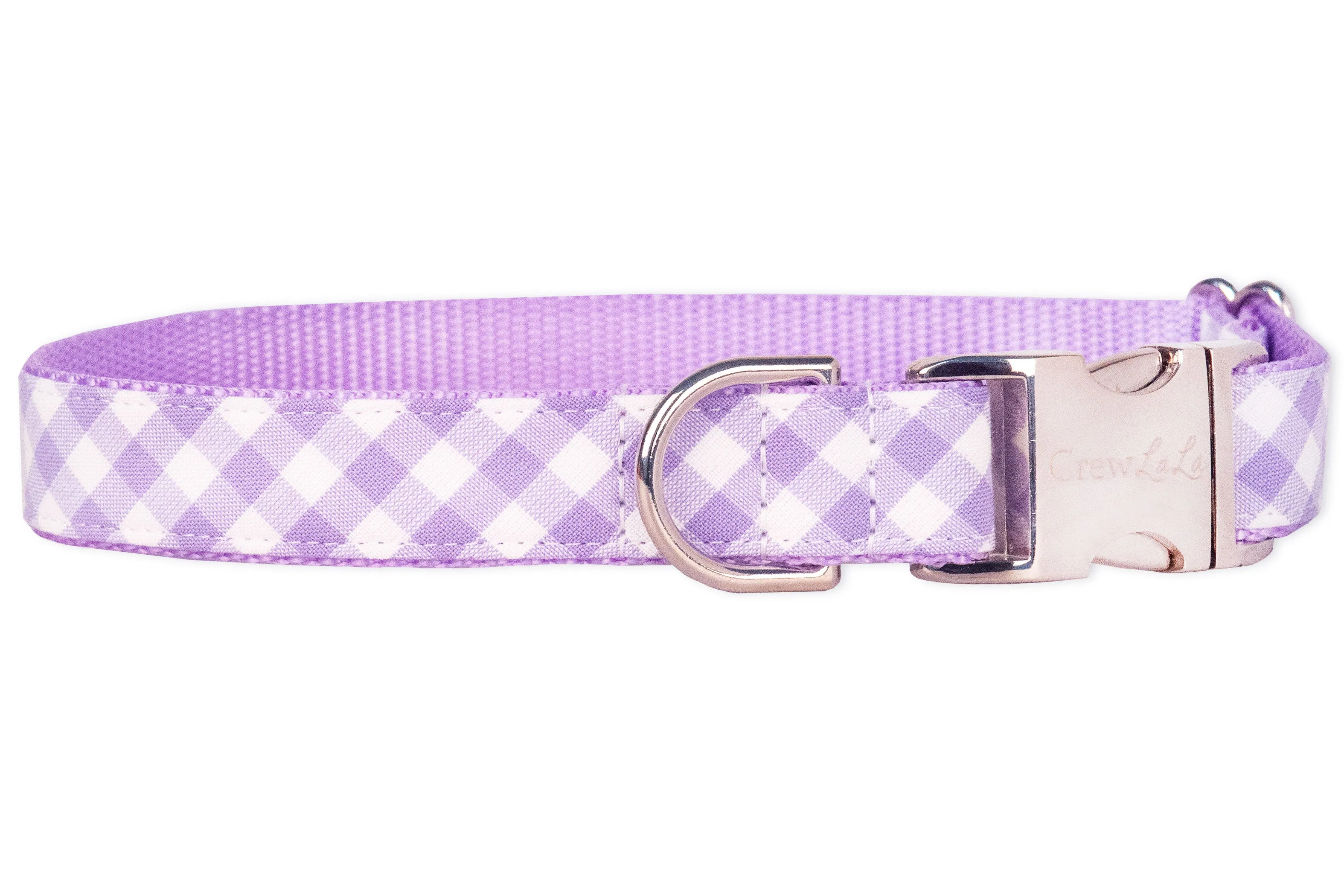 Lavender Picnic Plaid Dog Collar